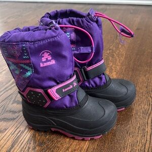 Big Kid size 10 US Kamik purple and pink insulated winter boots